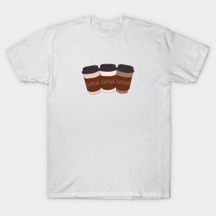 Three happy coffee cups T-Shirt